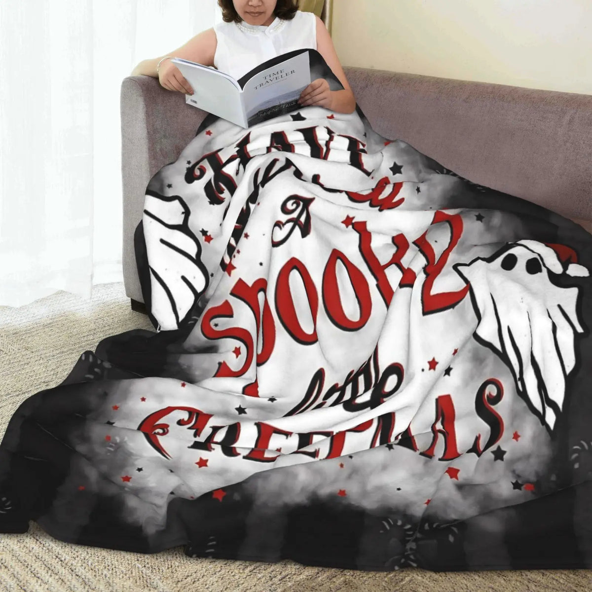 Halloween-M Blanket All Season Sofa Bedroom Chairs Dorm Couch Camping Soft Warm Cozy Bed Fleece Throw Gift for Men Women Boy Girl