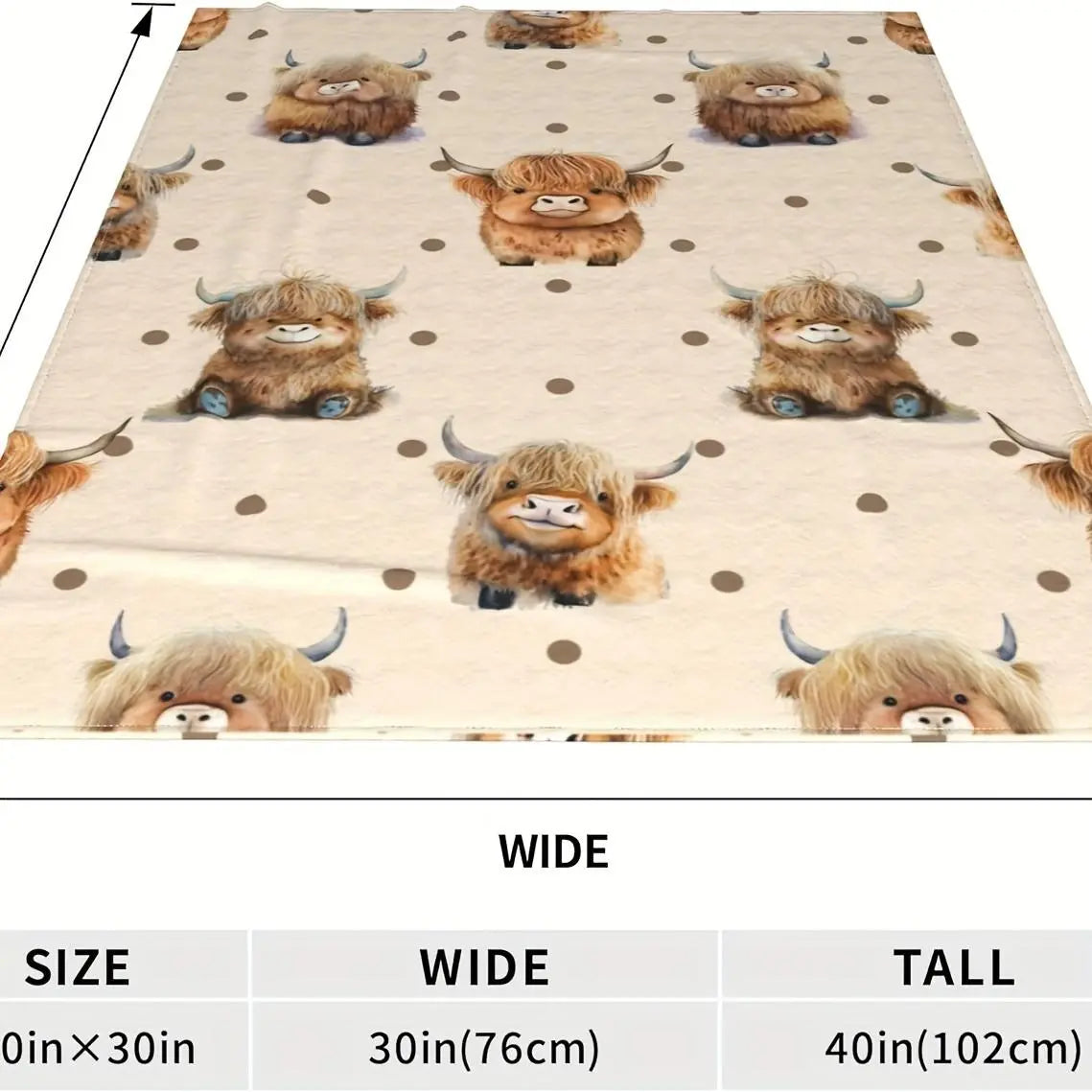 Cute Highland Cow Pattern Flannel Fleece Blanket, Soft Warm Nap Throw for Sofa & Bed, Lightweight Cozy Blanket for Home & Office, Multifunctional Fluffy Blanket, Decorative Gift #GLOBAL PICKS