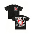 Faith-Based Graphic Tee, Unisex Cotton T-Shirt, Graffiti-Style Dual-Side Bible Quote Print, Edgy Aesthetic Tops For Gatherings & Casual Daily Moments.