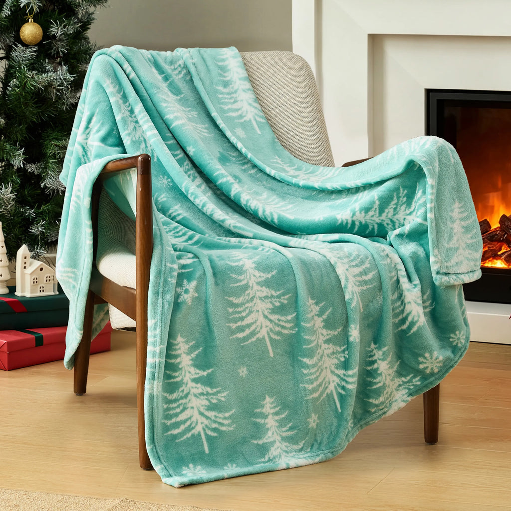 CGK | Holiday Plush Blanket - Ultra-Soft Festive Throw, Cozy Lightweight Christmas Bedding & Couch Blanket with Holiday Prints