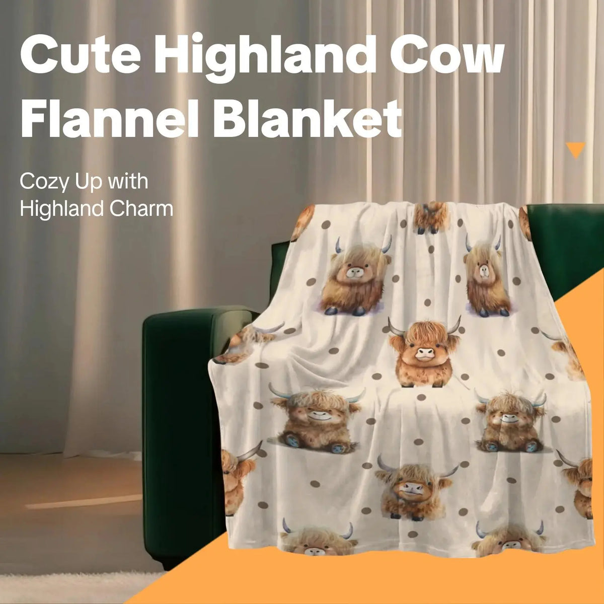 Cute Highland Cow Pattern Flannel Fleece Blanket, Soft Warm Nap Throw for Sofa & Bed, Lightweight Cozy Blanket for Home & Office, Multifunctional Fluffy Blanket, Decorative Gift #GLOBAL PICKS