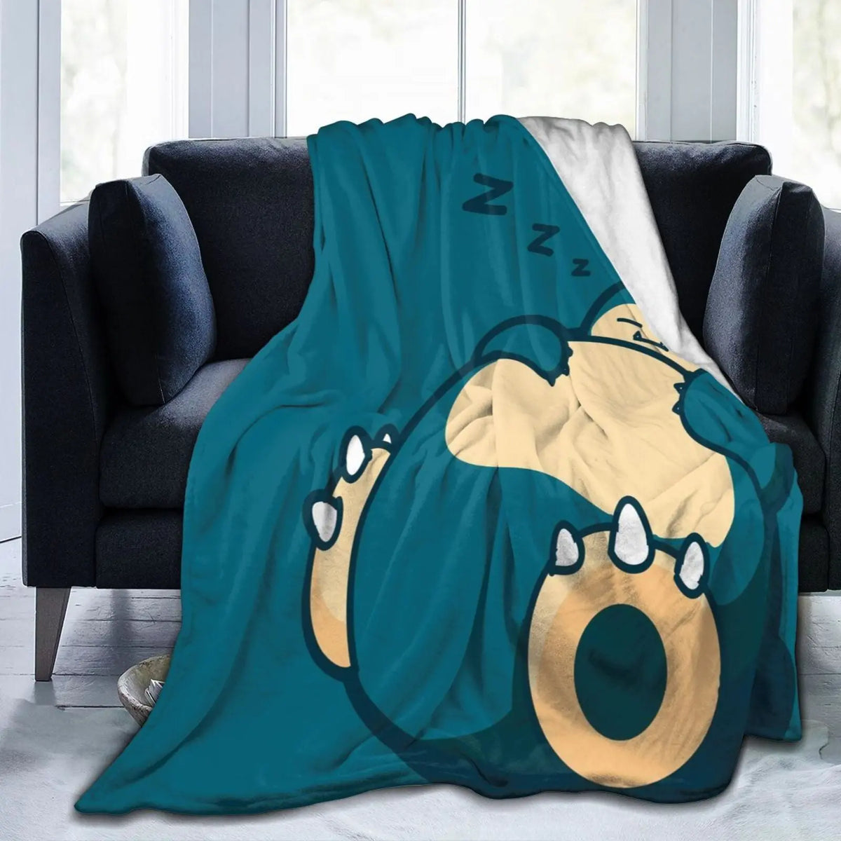 Snorlax Cartoon Blanket Ultra Air-conditioning quilt, soft and thin style Flannel Throw Blanket Warm Cozy Fleece Blankets Gifts for Kids Boys Girls Travelling Camping Sofa Bed 50"x40"