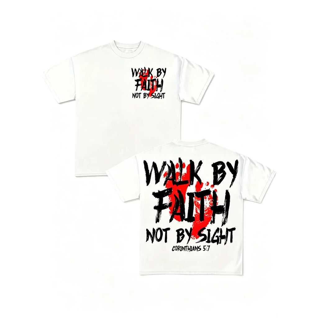 Faith-Based Graphic Tee, Unisex Cotton T-Shirt, Graffiti-Style Dual-Side Bible Quote Print, Edgy Aesthetic Tops For Gatherings & Casual Daily Moments.
