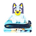 Jay Franco Bluey Dance Party Bedding Set Pack - Super Soft 40x50 in Cartoon Theme Blanket, 11" Hug Buddy, Spot Clean Pillow, Ideal for Guest Room Use & Gifting